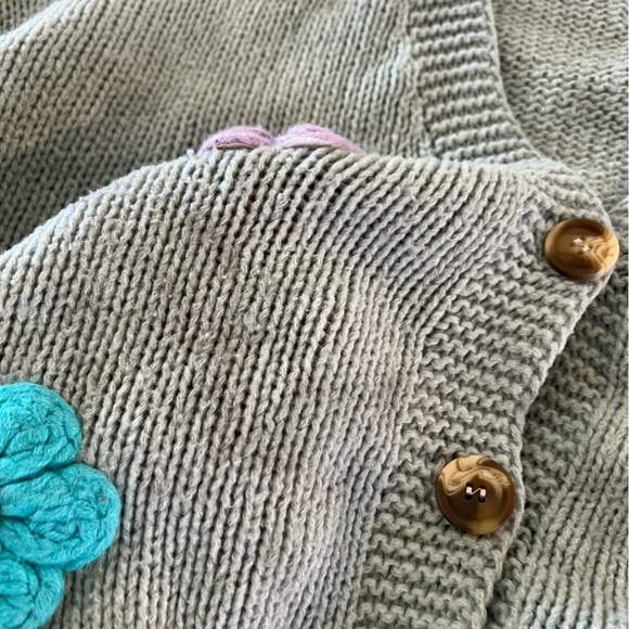 LUNA IVY Floral Embroidered Mint Green Sweater - Picture 7 of 10